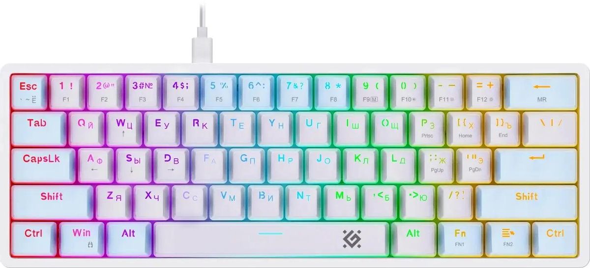 Клавиатура Defender Amox GK-585,  USB, белый бирюзовый [45585]
